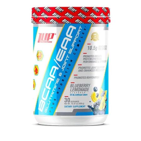 1Up Nutrition, BCAA/EAA, Glutamine et Soutien des Articulations et Hydratation, Limonade aux myrtilles, 450g