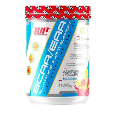 1Up Nutrition, BCAA/EAA, Glutamine et Soutien des Articulations et Hydratation, Framboise, 450g