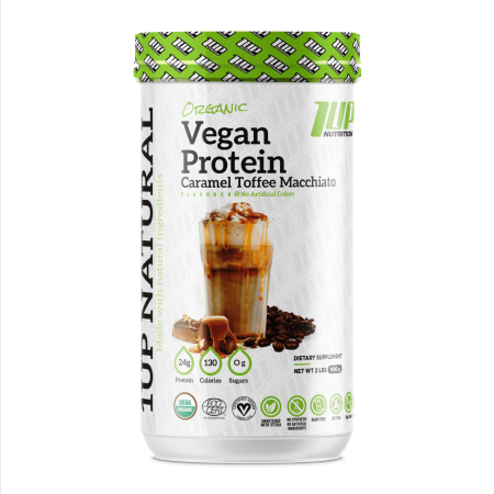 1UP Nutrition, Organic Vegan Protein, Caramel Toffee Macchiato, 900g