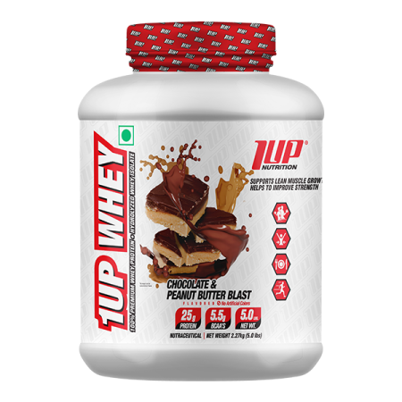 1up Nutrition, 100% Premium Whey Protein, Mélange De Protéine, Chocolate & Peanut Butter Blast, 2,27 Kg