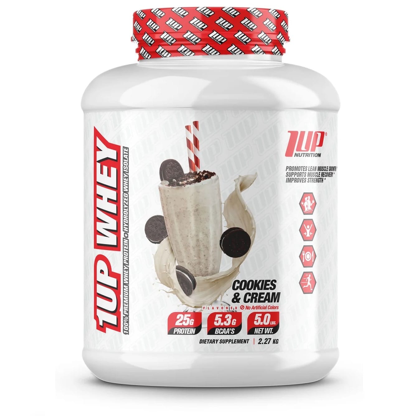 1up Nutrition, 100% Premium Whey Protein, Mélange De Protéine, Cookies & Cream 2,27 Kg