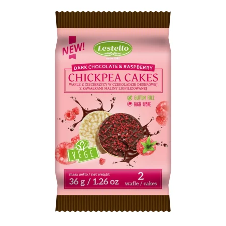 Galettes de Pois Chiches au Chocolat Noir & Framboise 36G