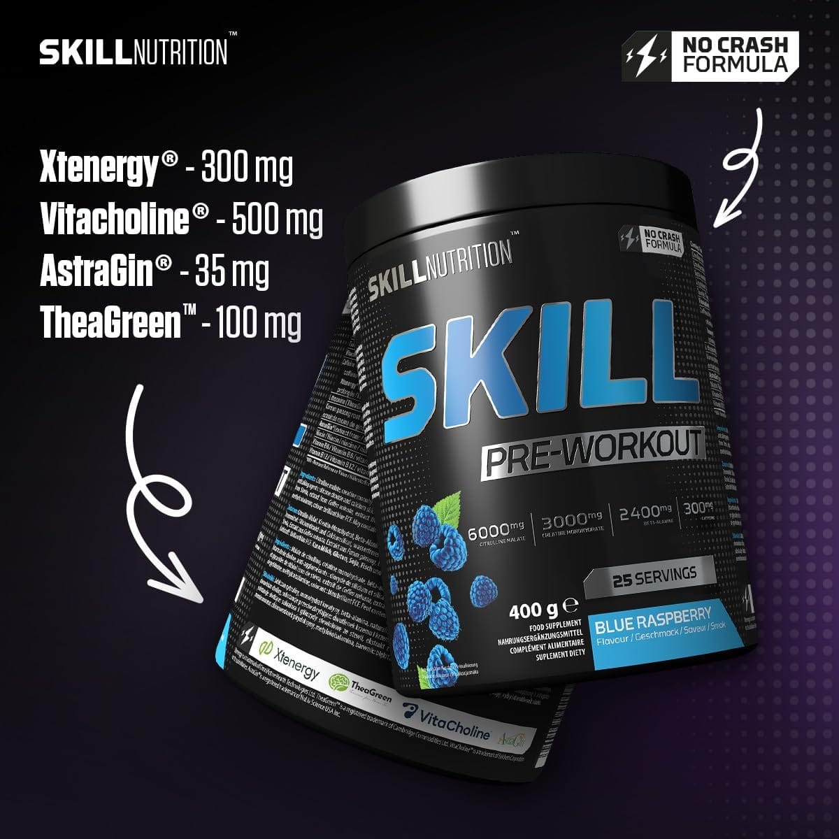 Skill Pre-Workout, Blue Raspberry - Image 2