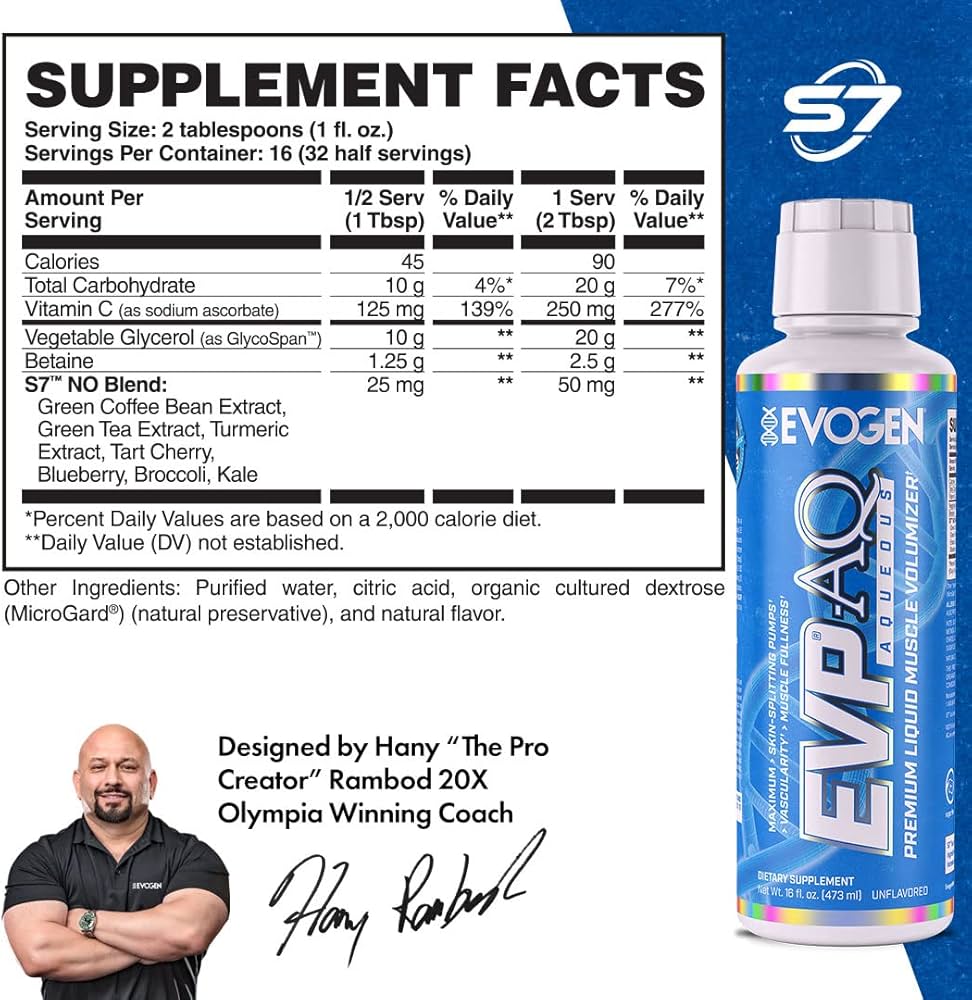 Evogen Nutrition, EVP AQ Liquid Glycerol Pre-Workout - Image 2