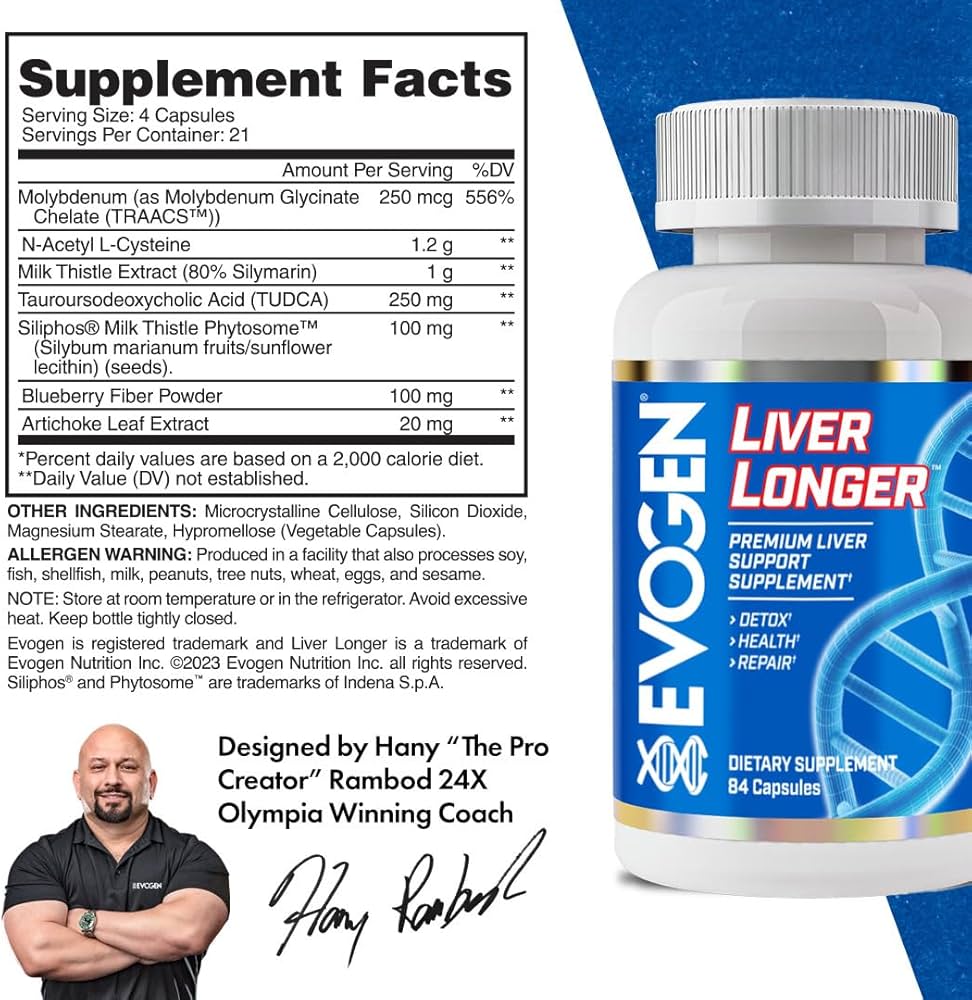 Evogen Nutrition, Liver Longer 84,Capsules - Image 2