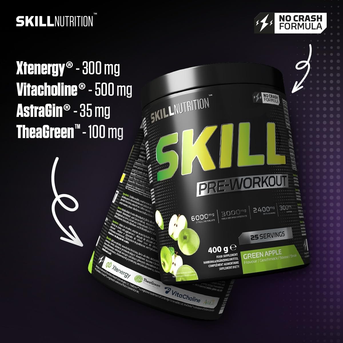 Skill Pre-Workout, Green Apple - Image 2