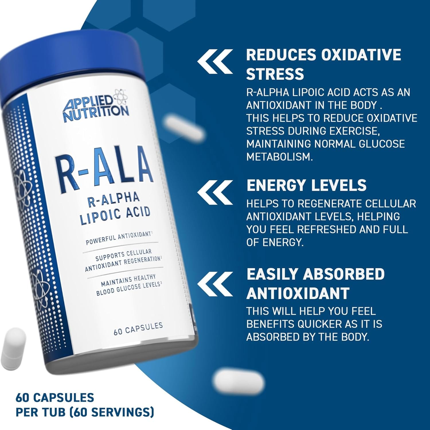 R ALA, R Alpha Lipoic Acid 300mg - 60 Vegetable Capsules