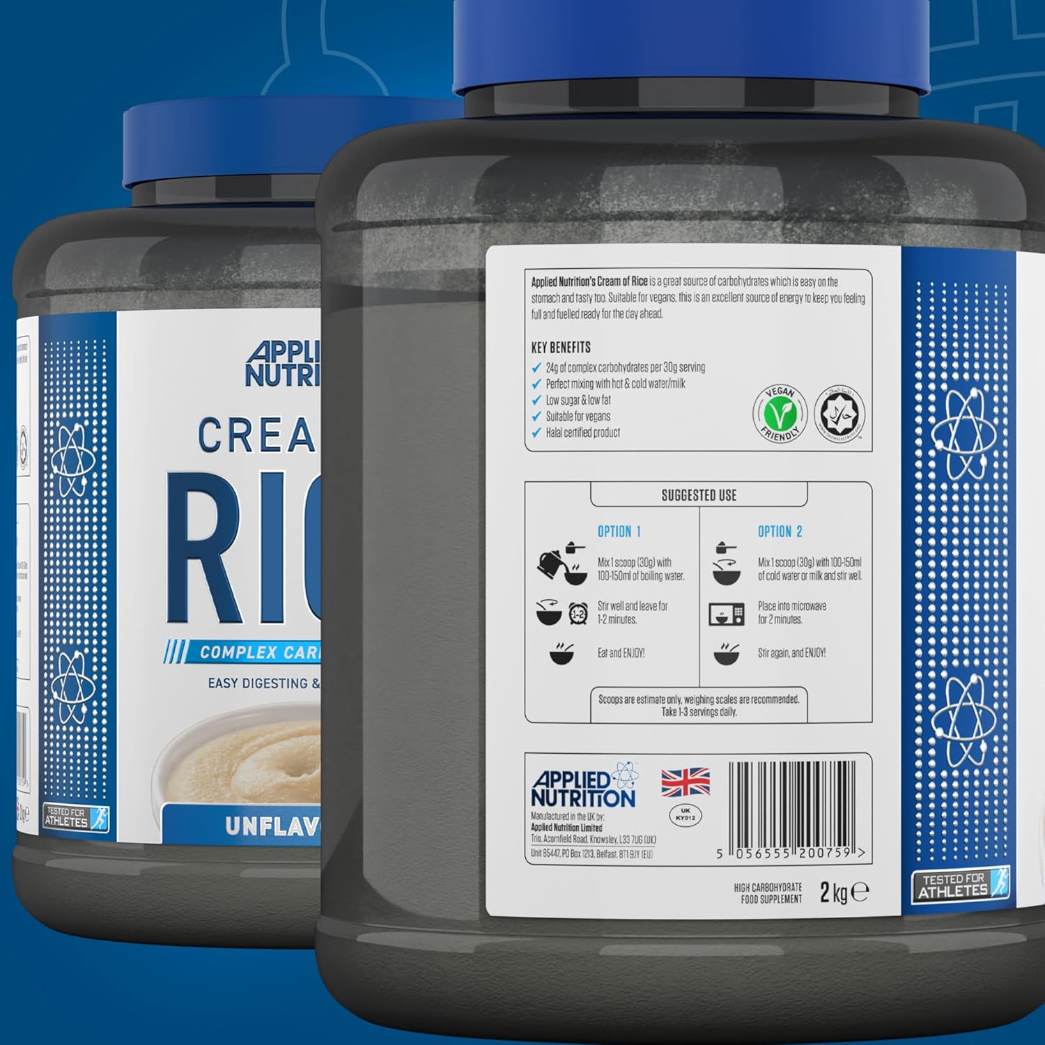 Applied Nutrition, Cream of Rice, Complex Carbohydrates, Unflavoured (2 kg) - Image 3