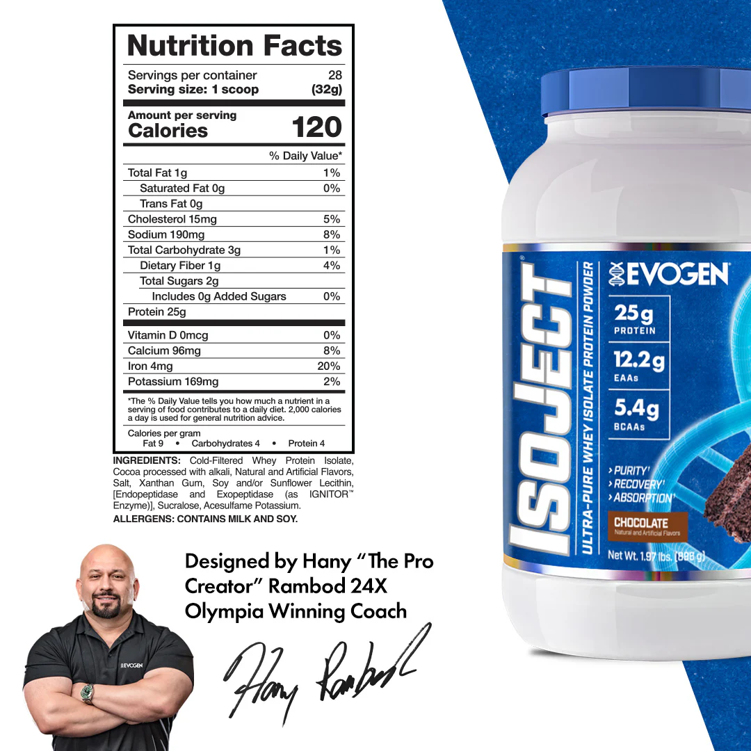 Evogen, IsoJect, Pure Whey Isolate, Chocolate, 898 gr - Image 3