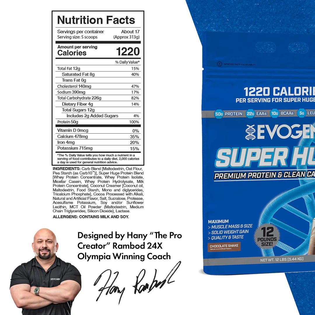 Evogen Nutrition, Super Huge, Chocolate, 5,44 kg - Image 3