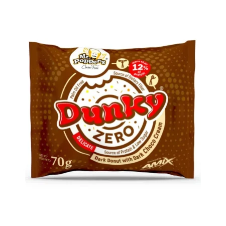 Amix Dunky Zero - 1 Donut 70 g Donuts Protéinés Crème Chocolat Noir