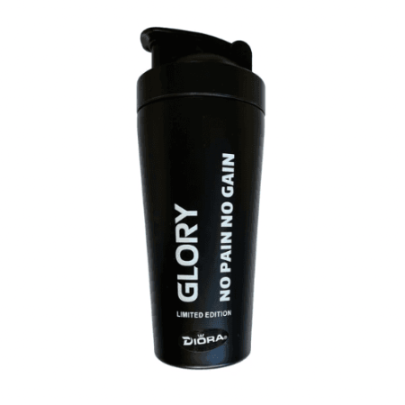 Glory, No Pain No Gain, Shaker, Noir, En Acier inoxydable, 739 Ml