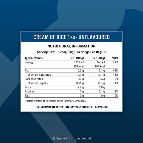 Cream Of Rice Apple Crumble Flavour - Applied Nutrition 2 kg - Image 3