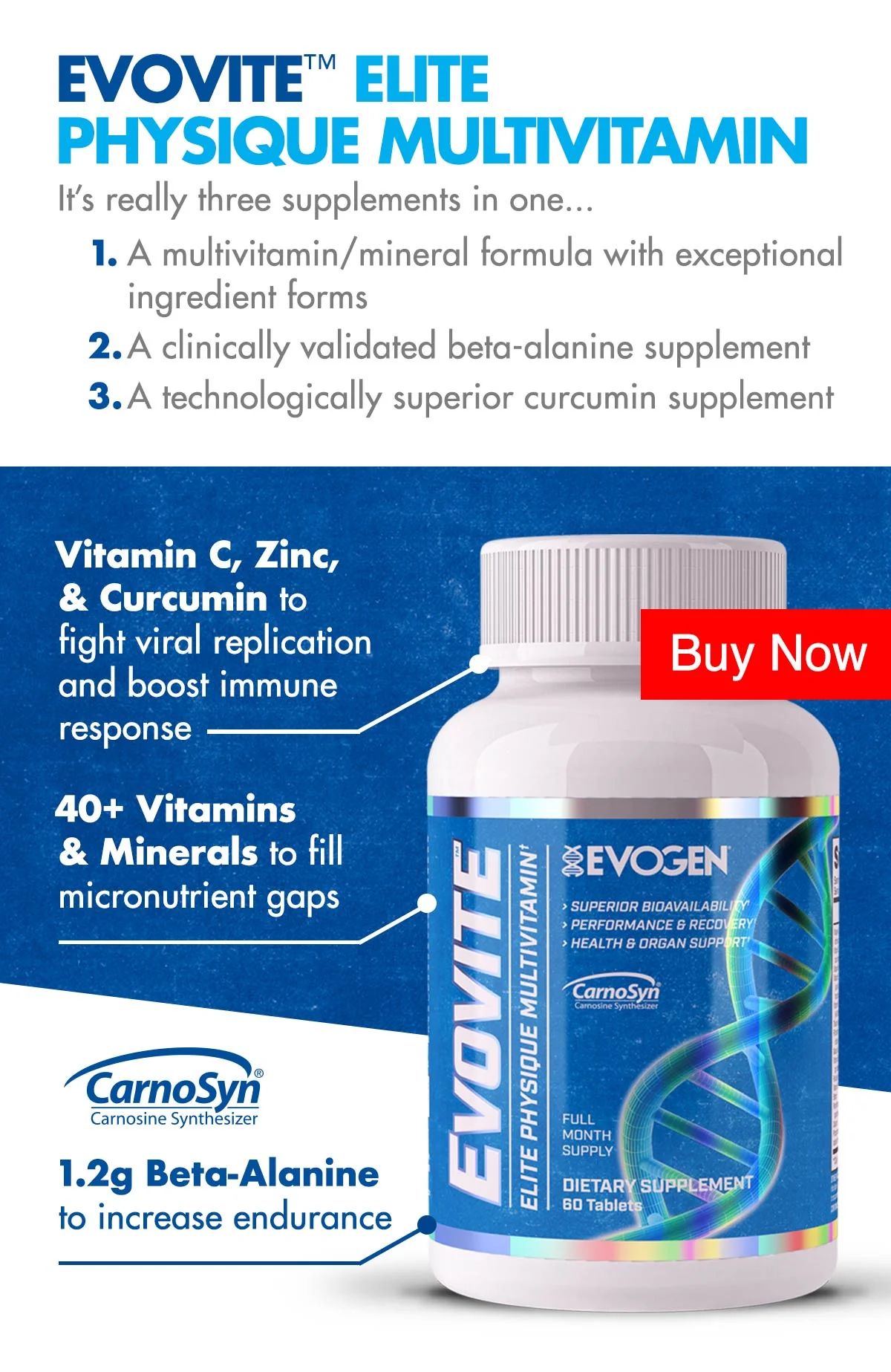 Evogen Nutrition, Evovite Multivitamin 60 Tablets - Image 3