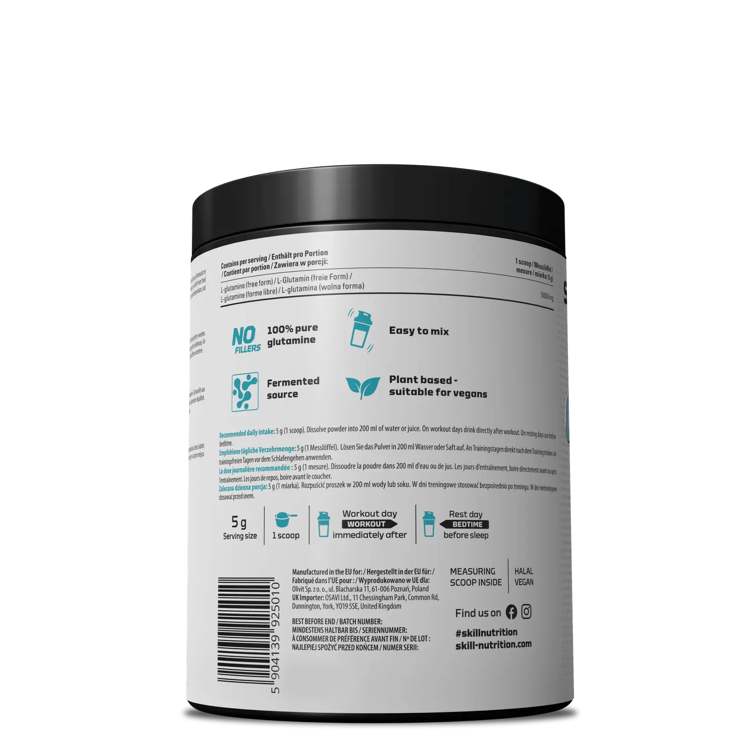Skill Nutrition, Glutamine, 500g - Image 2