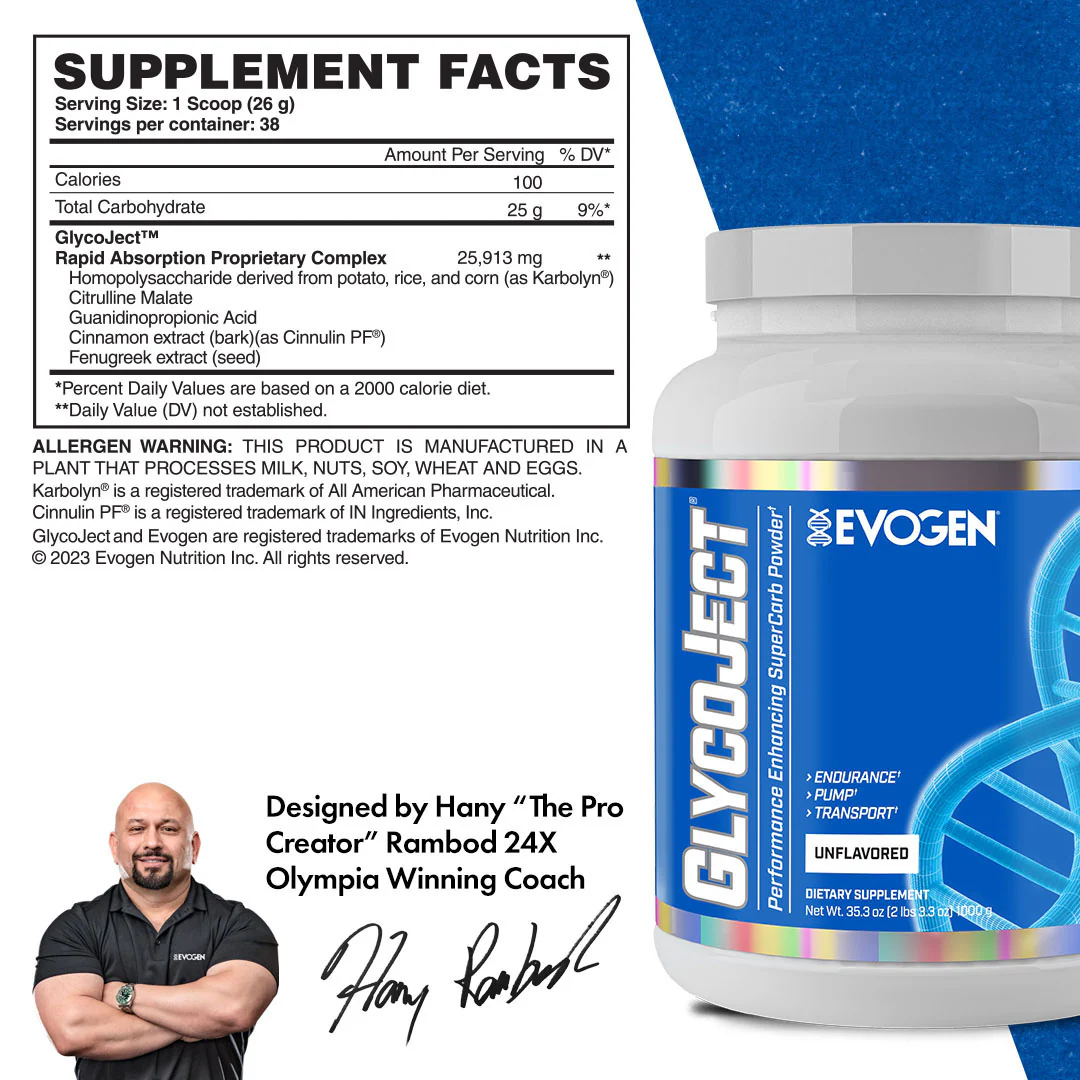 Evogen, GlycoJect, Complexes Carbs Premium, Unflavored, 1kg - Image 3