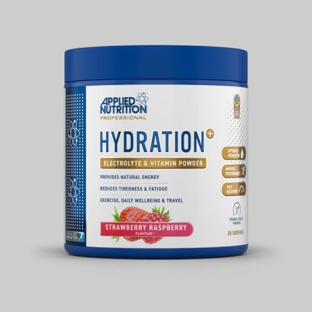 Applied Nutrition, HYDRATION+ ELECTROLYTE & VITAMIN POWDER, STRAWBERRY RASPERRY