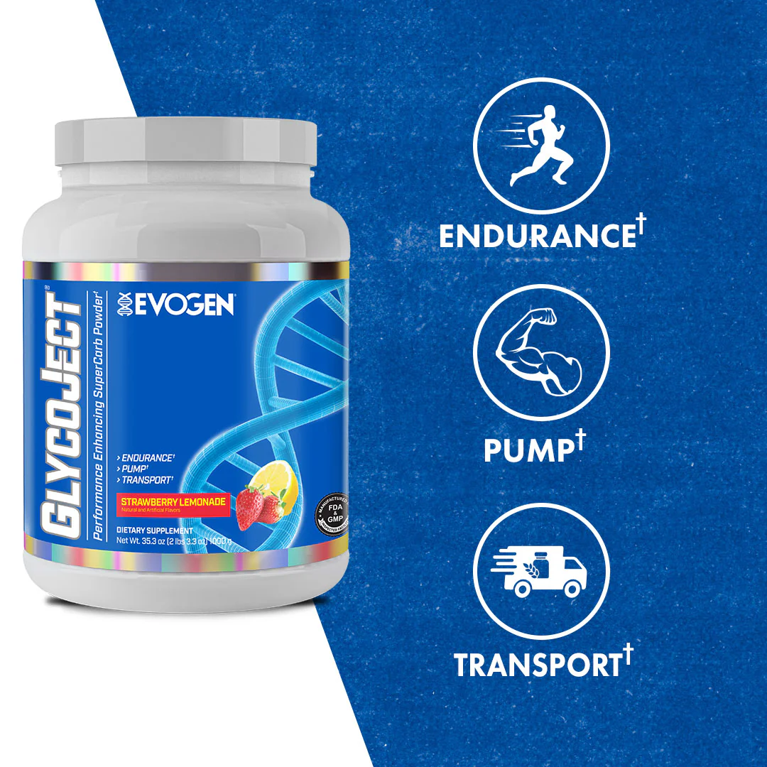 Evogen, GlycoJect, Complexes Carbs Premium, Strawberry, 1kg - Image 2