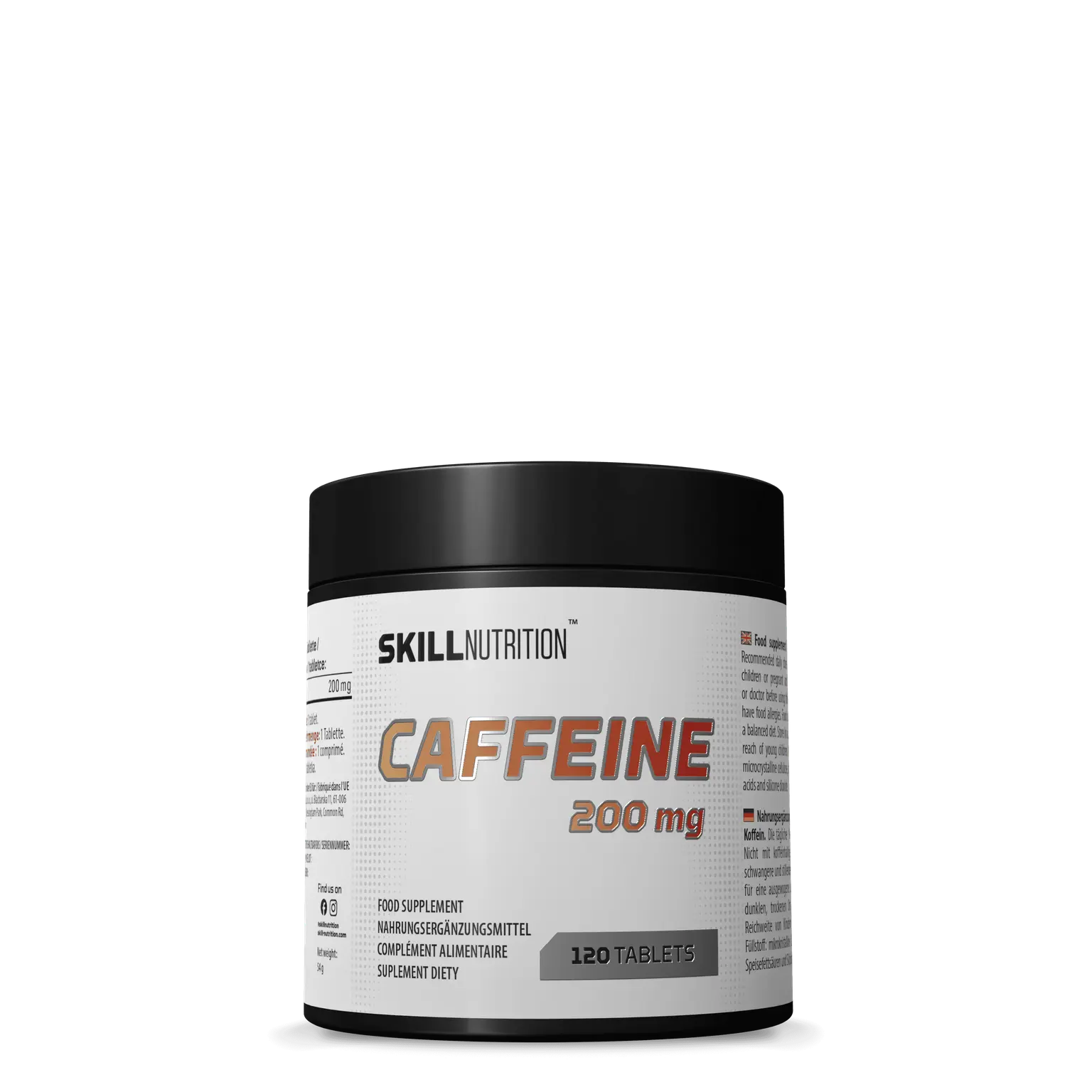 Skill Nutrition, Caffeine 200 mg - 120 tablets