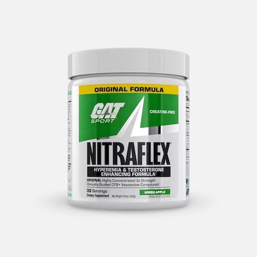 GAT SPORT, NITRAFLEX, PRE WORKOUT 30 SERVINGS, GREEN APPLE