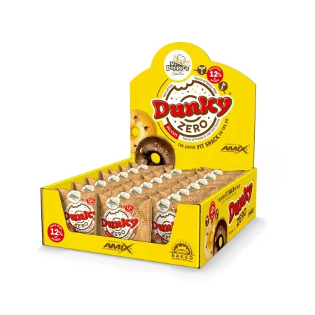 Amix Dunky Zero - Boîte de 20 x 70 g Donuts Protéinés Crème Noisette