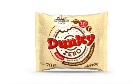Amix Dunky Zero - 1 Donut de 70 g Donuts Protéinés Crème Chocolat Blanc