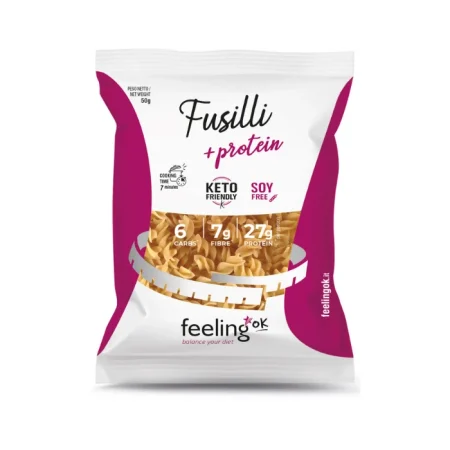 Feeling Ok, Pâtes Fusilli, 55% de Protein, 50g