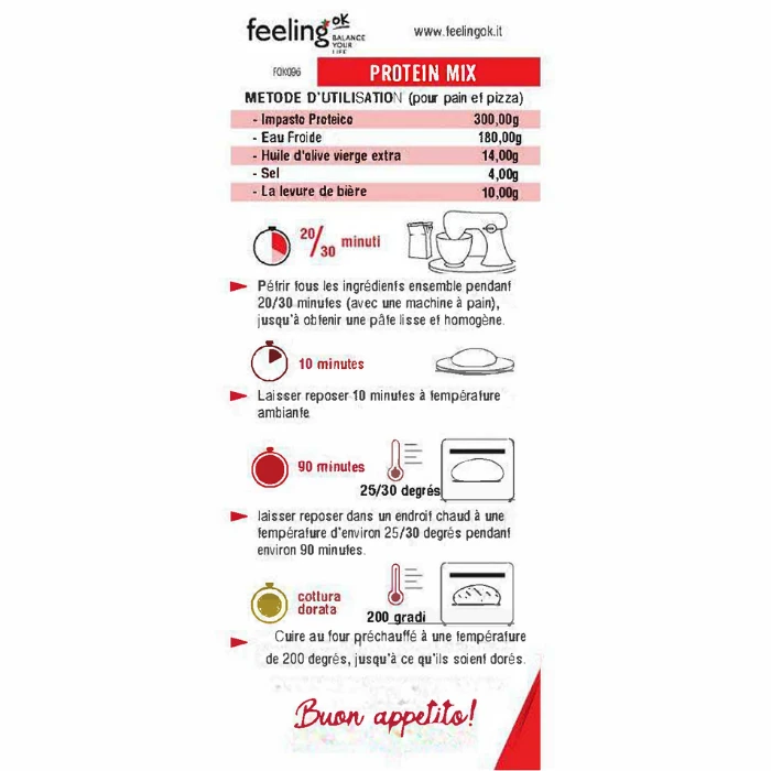 Feeling Ok, Protein Mix Bread & Pizza, 600g - Image 2