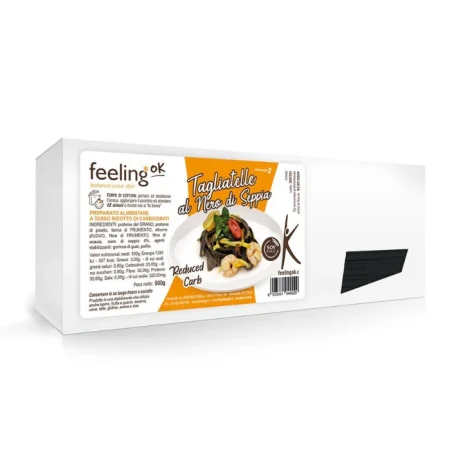Feeling Ok, Tagliatelle à l'Encre de Seiche, 30% de Protein, 500g