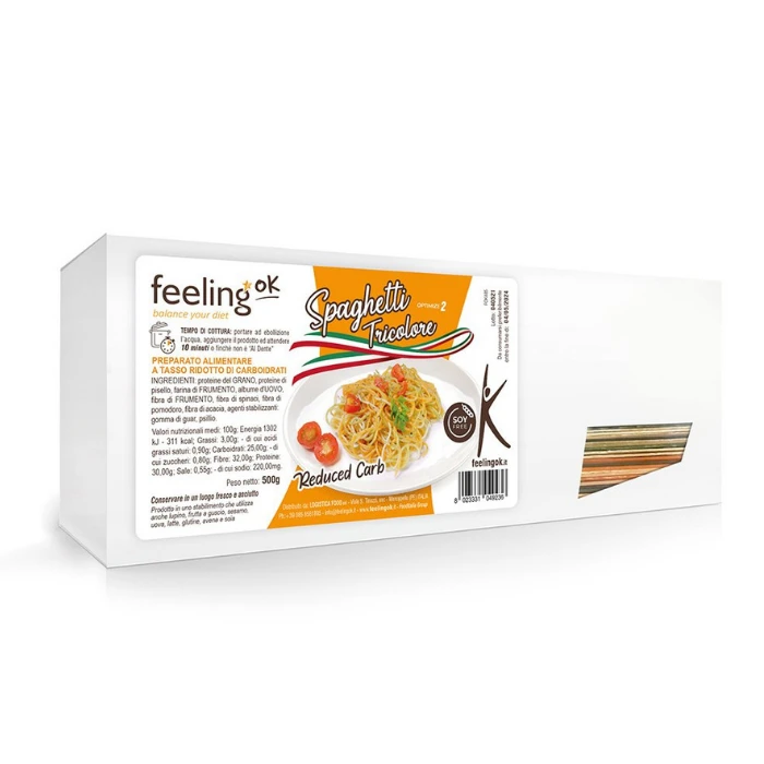 Feeling Ok, Spaghetti Tricolore, 30% de Protein, 500g