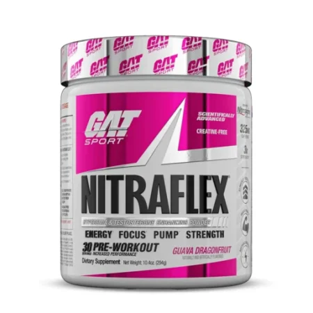 GAT SPORT, NITRAFLEX, PRE WORKOUT 30 SERVINGS, GUAVA DRAGONFRUIT