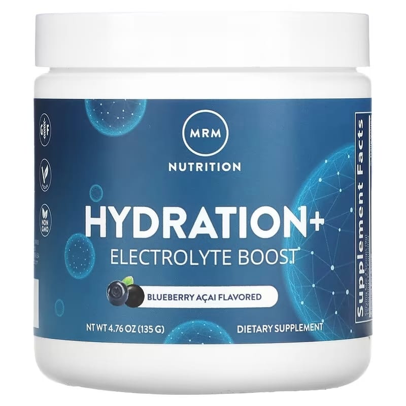 MRM Nutrition, Hydratation + Booster d'électrolytes, myrtille et açaï, 135 g