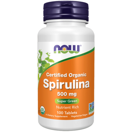 NOW Foods, Spirulina, certifiée biologique, 500 mg, 100 comprimés