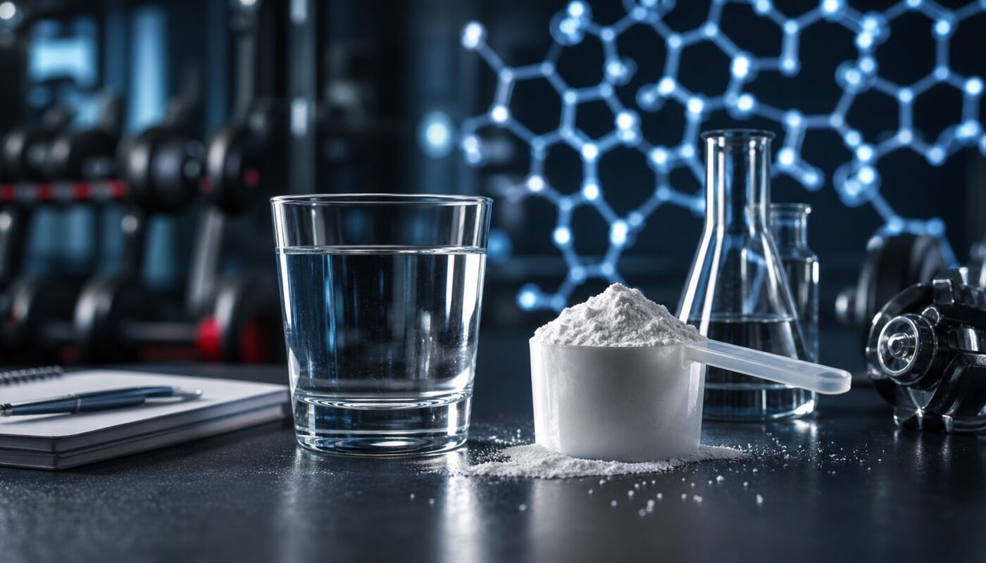 Créatine monohydrate, eau et environnement scientifique sportif