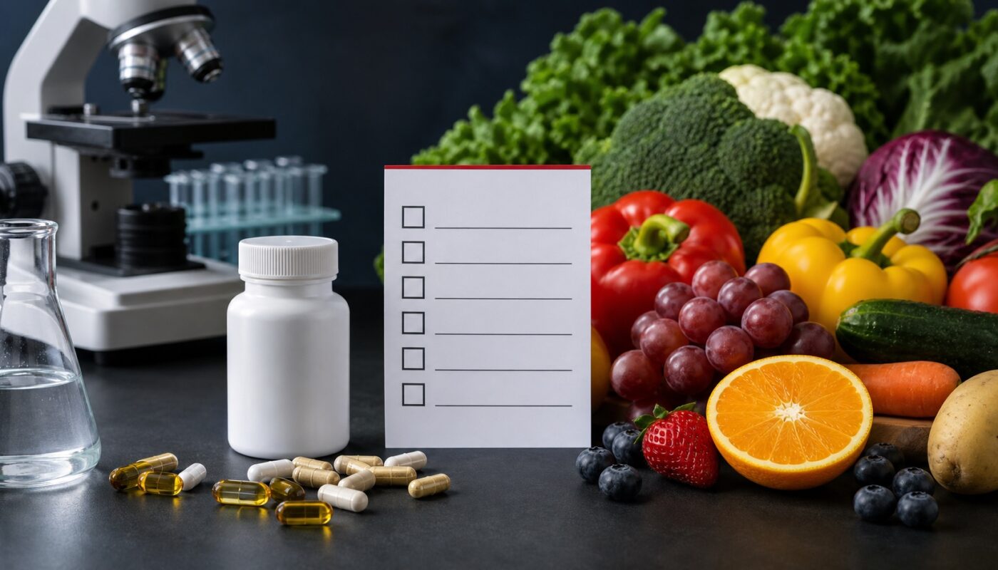 Vitamines, aliments frais et méthode d’évaluation