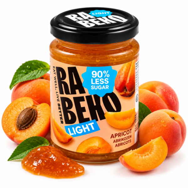 Confiture Abricot Zéro Rabeko 225g – 90 % moins de sucre