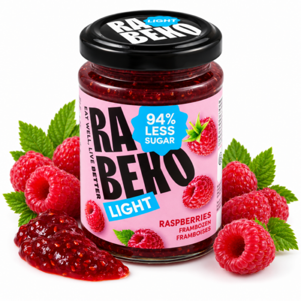 Confiture Framboise Zéro Rabeko 225g – 94 % moins de sucre