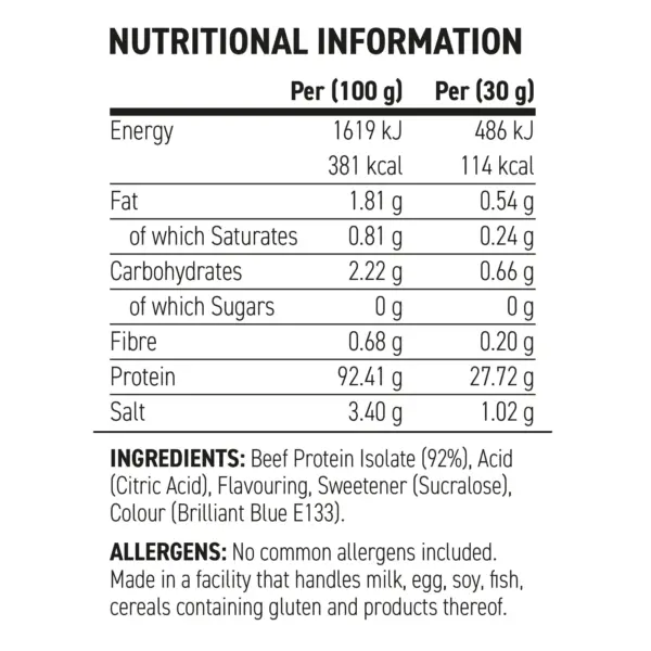 PACK CLEAR BEEF PROTEIN ISOLATE BLUE RASPBERRY 30g | 1 Servings