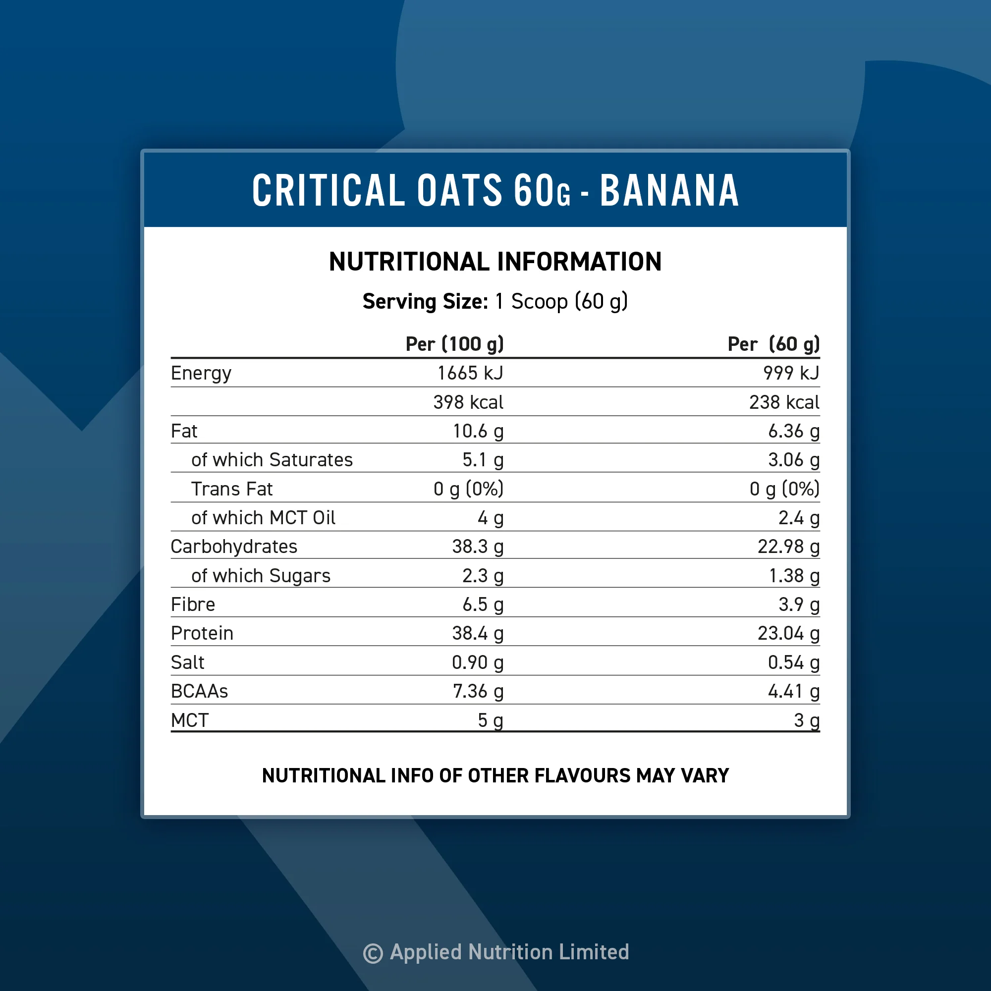 Pots de porridge protéiné Critical Oats 60G, Applied Nutrition - Image 3