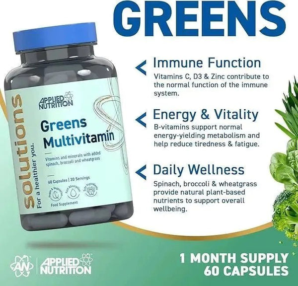 Greens Multivitamin, Applied nutrition 60 Servings
