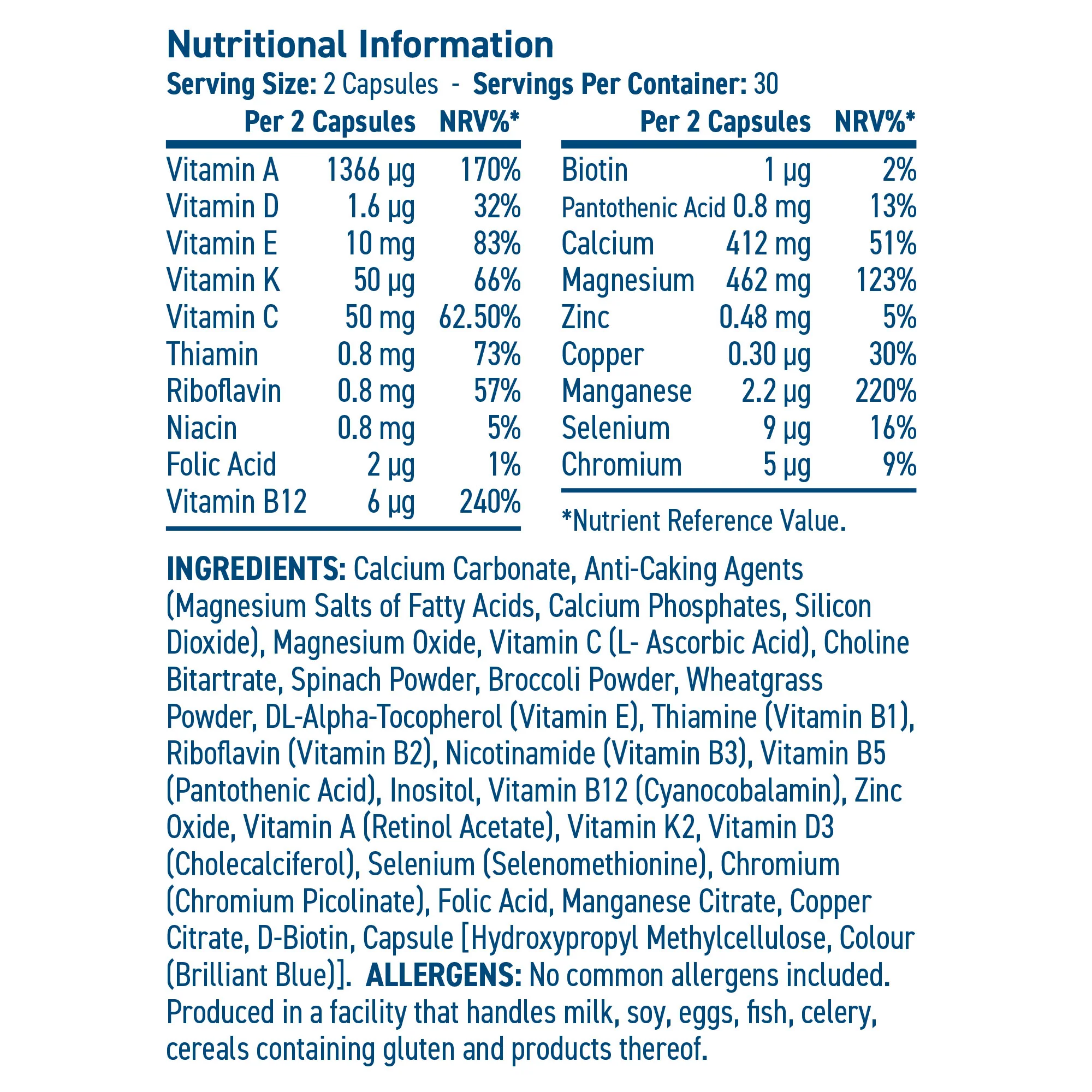 Greens Multivitamin, Applied nutrition 60 Servings – Image 3