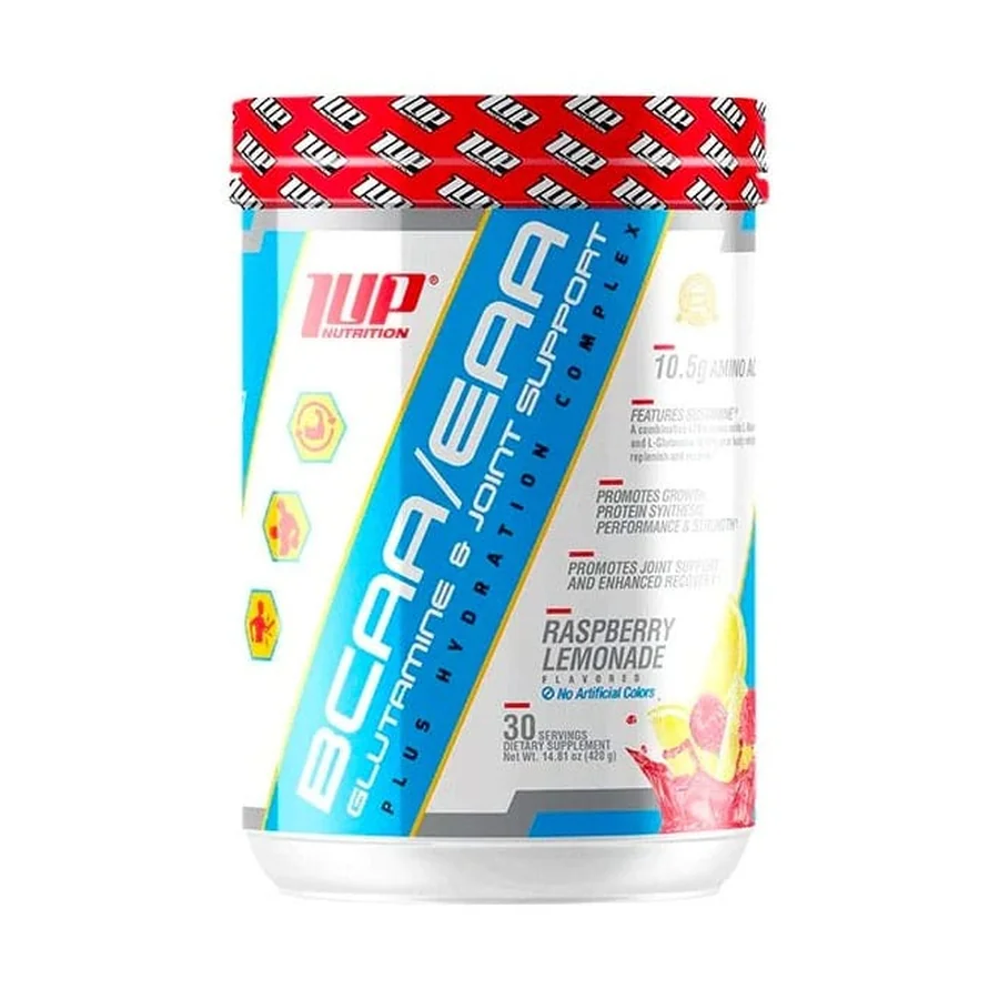 1Up Nutrition, BCAA/EAA, Glutamine et Soutien des Articulations et Hydratation, Framboise, 450g