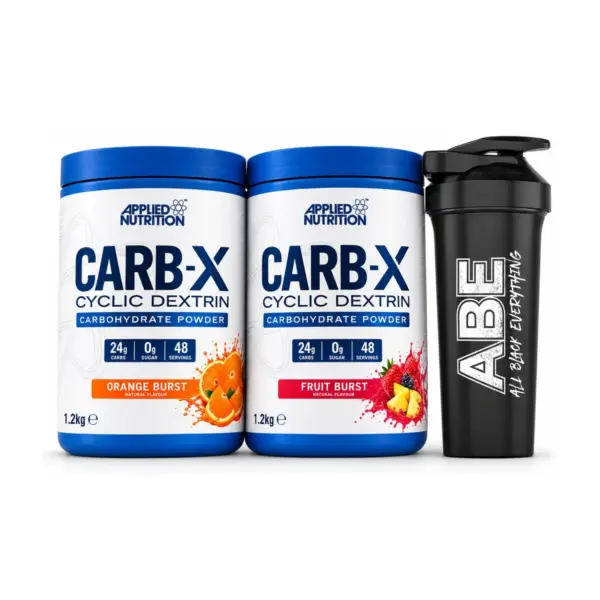 Pack Carb-X Duo & Shaker Applied Nutrition — produits inclus