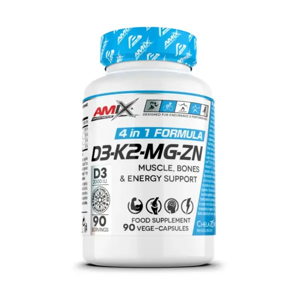Amix Performance D3 + K2 + Mg + Zn — 90 capsules végétales
