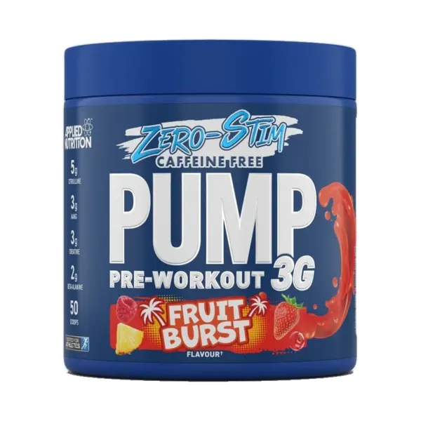 Applied Nutrition, Pump 3G PreWorkout Zero Stim Caffeine Free 375g