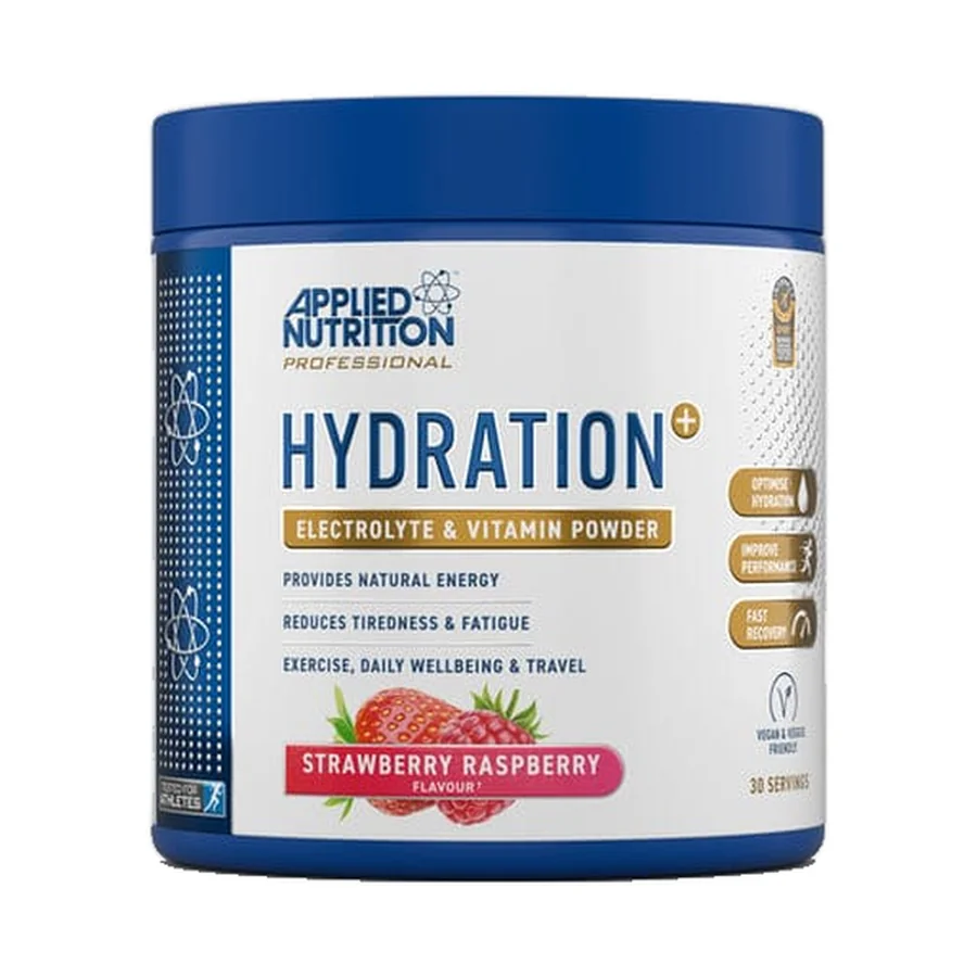 Applied Nutrition, HYDRATION+ ELECTROLYTE & VITAMIN POWDER, STRAWBERRY RASPERRY