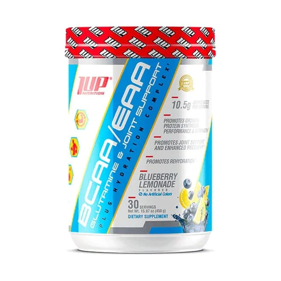 1Up Nutrition, BCAA/EAA, Glutamine et Soutien des Articulations et Hydratation, Limonade aux myrtilles, 450g