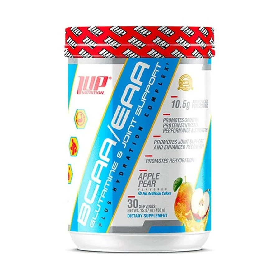 1Up Nutrition, BCAA/EAA, Glutamine et Soutien des Articulations et Hydratation, Pomme Poire, 450g
