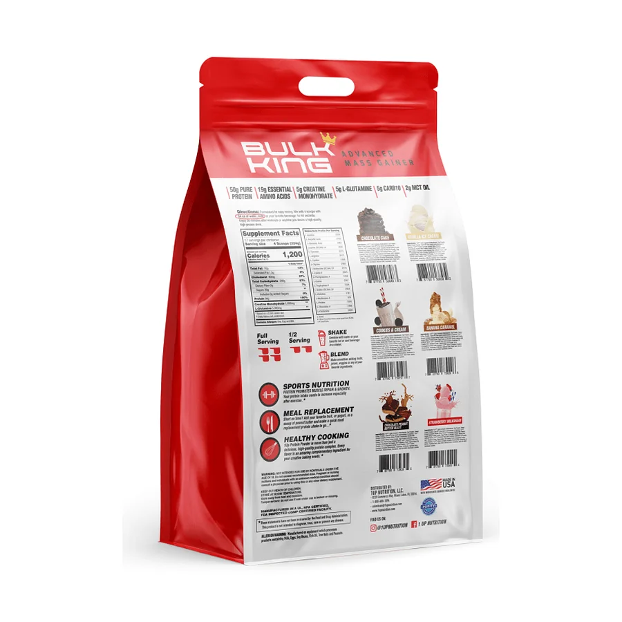 1up Nutrition, Bulk King, Premium Mass Gainer, 5.5 kg.