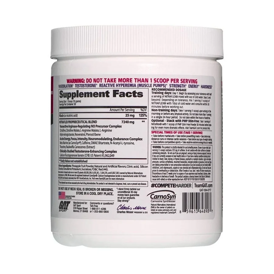 GAT, NitraFlex, Advanced Pre-Workout, Vasodilator, 300 g